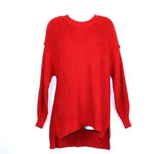 American Eagle Women's Red long sleeve crew neck high/low sweater Tunic/dress  S